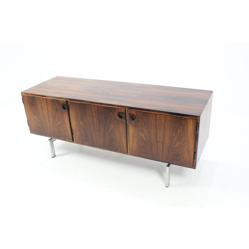 Sideboard in rosewood and inox steel, Svend ELLEKJAER - 1960s