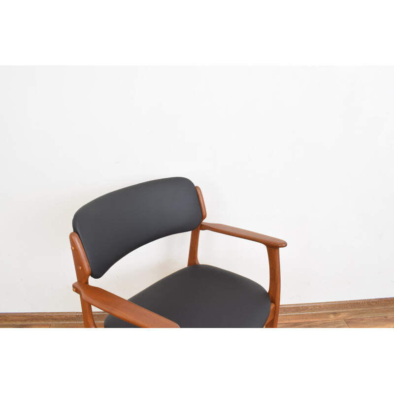 Dänischer Vintage-Sessel Modell 49 aus Teakholz und Leder von Erik Buch für O.D. Møbler, 1960