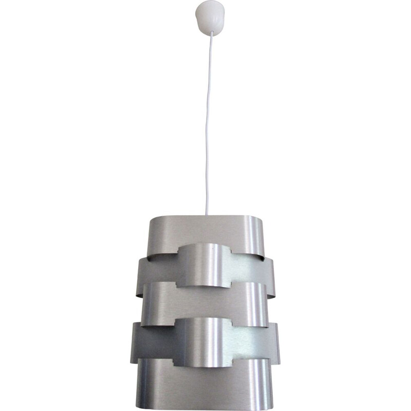 Lámpara de suspensión vintage de aluminio de Max Sauze, 1970