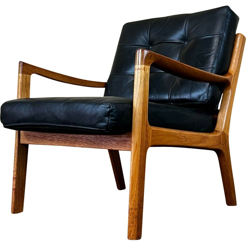 fauteuil vintage en teck - ole wanscher