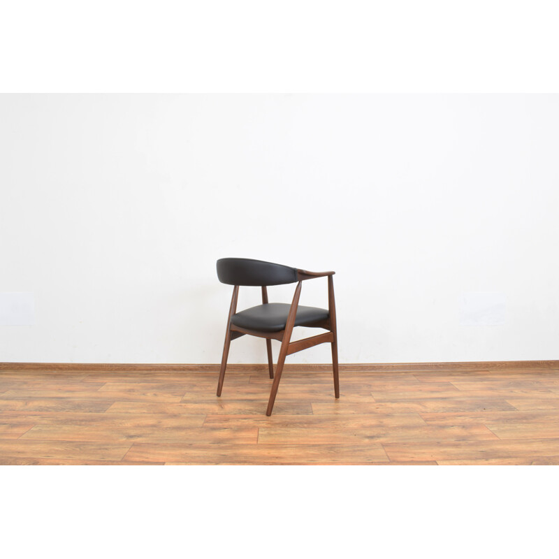 Mid century teak and leather Danish armchair by Thomas Harlev for Farstrup Møbler, 1950s