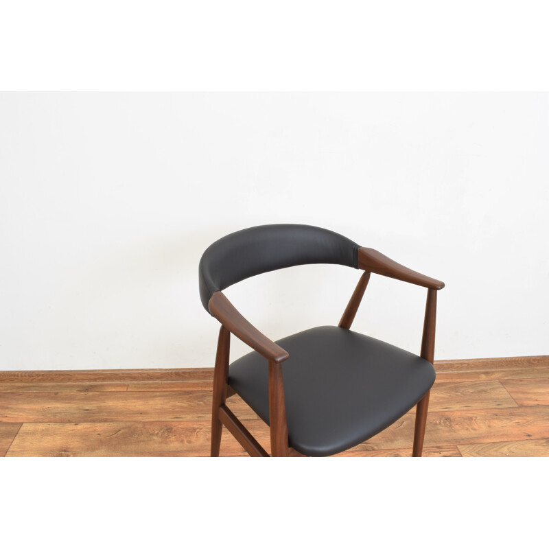 Mid century teak and leather Danish armchair by Thomas Harlev for Farstrup Møbler, 1950s