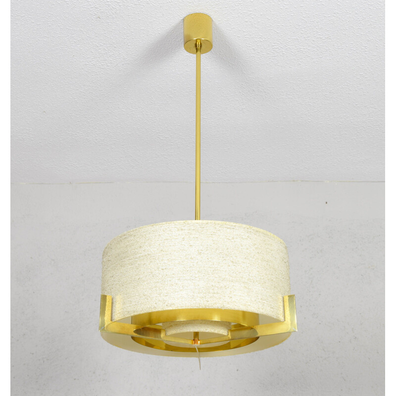 Vintage brass suspension lamp by Kaiser Leuchten, Germany 1960