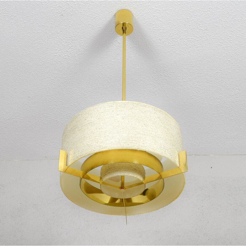 Vintage brass suspension lamp by Kaiser Leuchten, Germany 1960