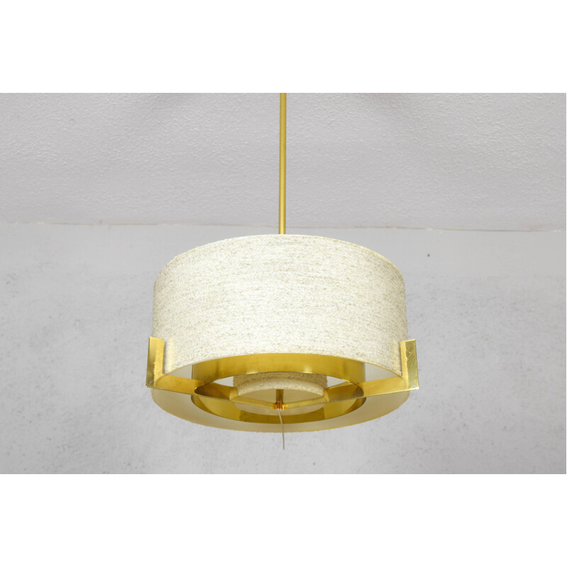 Vintage brass suspension lamp by Kaiser Leuchten, Germany 1960