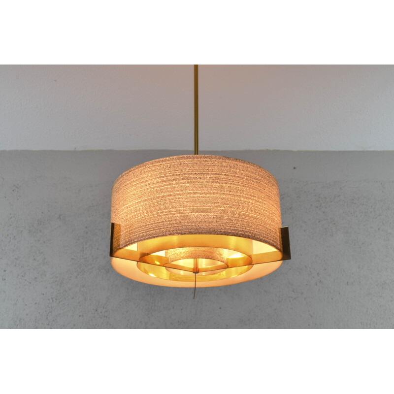 Vintage brass suspension lamp by Kaiser Leuchten, Germany 1960