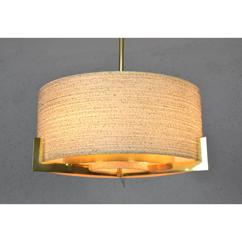 Vintage brass suspension lamp by Kaiser Leuchten, Germany 1960