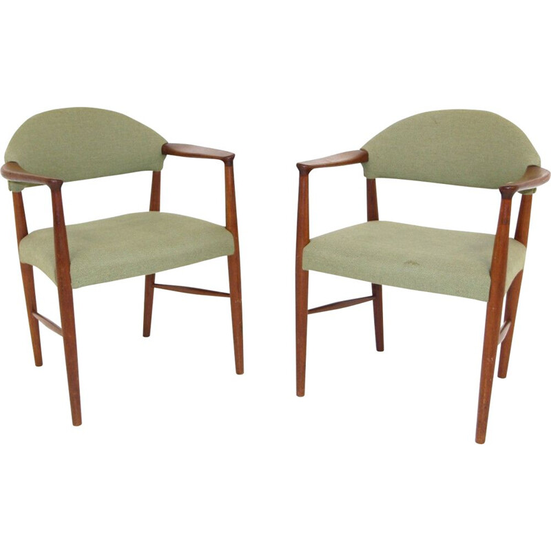 Paar vintage fauteuils van Kurt Olsen voor Slagelse Möbelvaerk, 1950