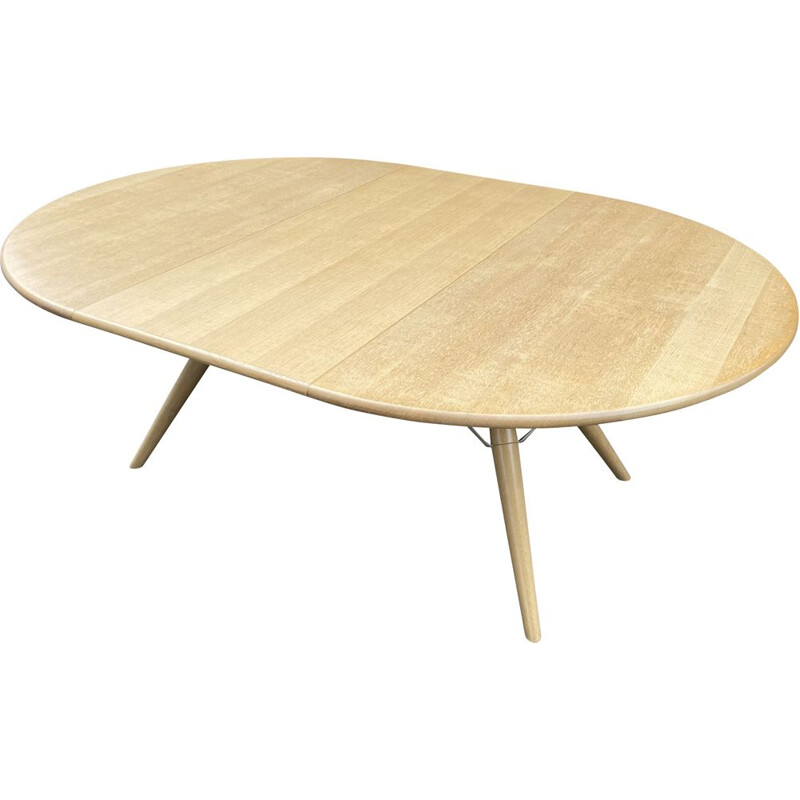 Vintage solid oak dining table by Hans J Wegner