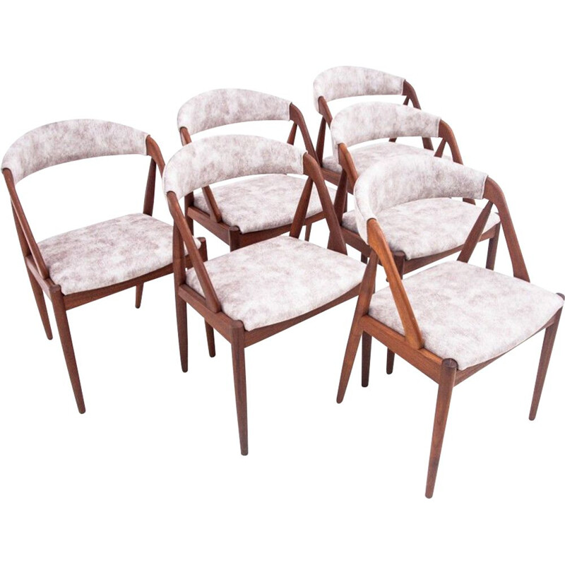 Set di 6 sedie vintage in teak modello 31 di Kai Kristiansen, Danimarca 1960