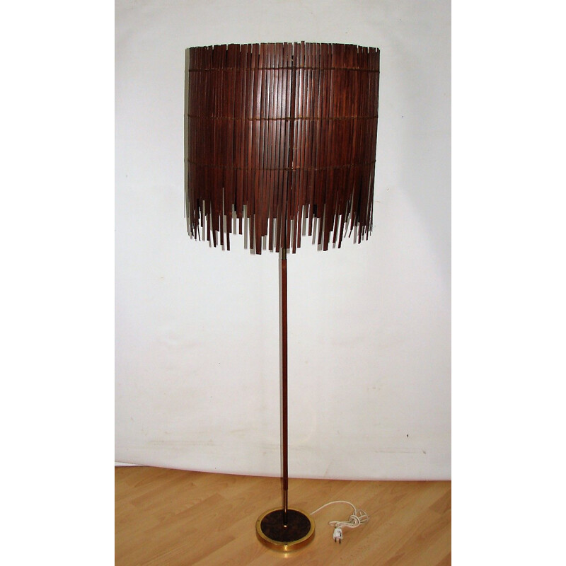 Lampada da terra danese vintage in teak, 1960