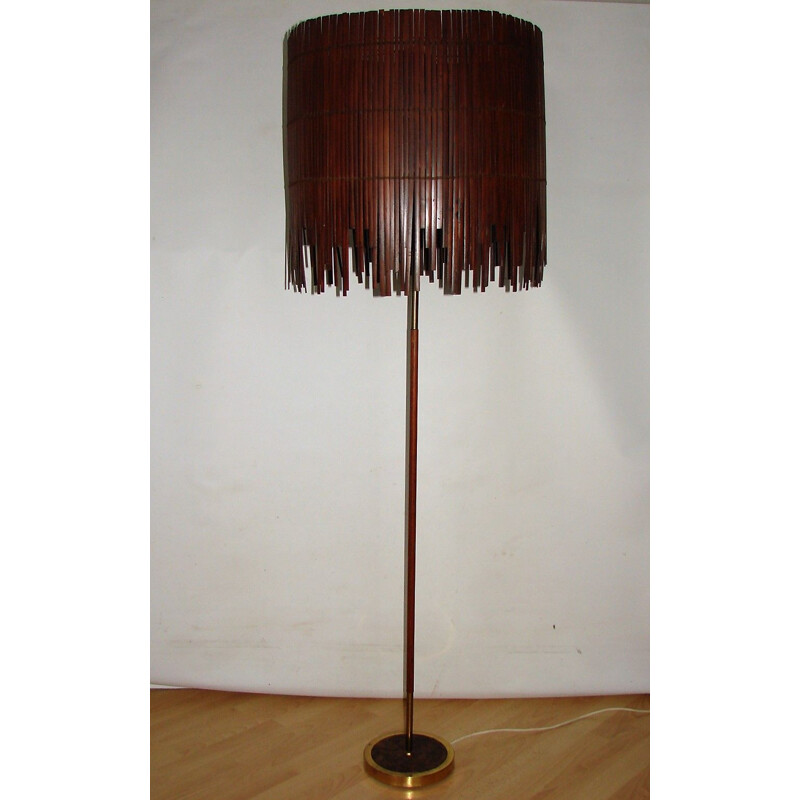 Vintage Deense teakhouten vloerlamp, 1960