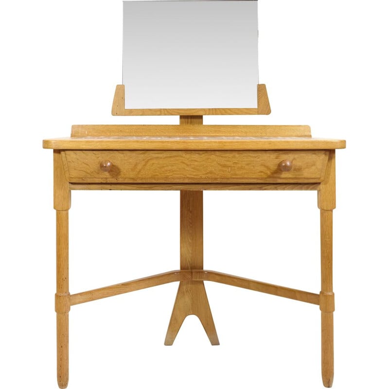 Vintage oak dressing table by Guillerme and Chambron for Votre Maison, 1960s