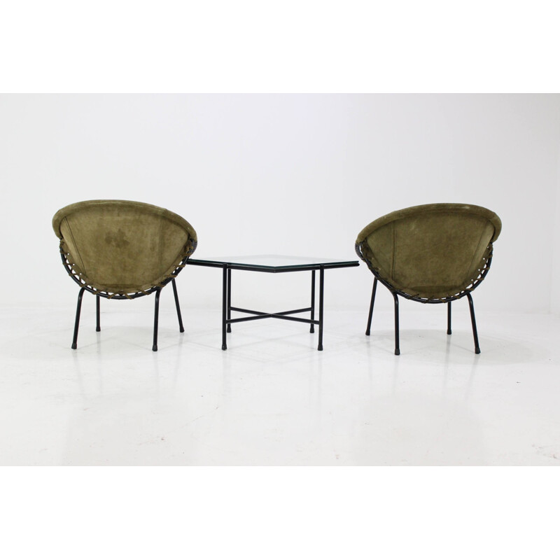 Ensemble de fauteuils "Circle Chair" Lusch & Co. et table, Lusch ERZEUGNIS - 1960 