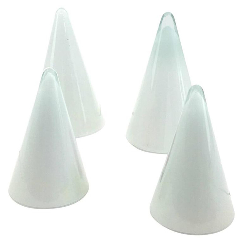 Set of 4 glass cone opalescent table lamps - 1960s