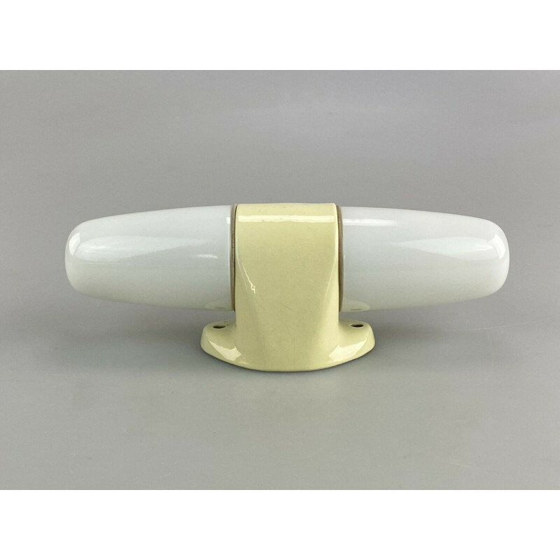 Vintage porcelain wall lamp model 6068 by Wilhelm Wagenfeld for Lindner, 1950s-1960s