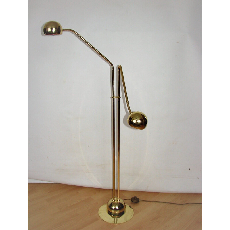 Vintage brass floor lamp by Solken, 1970s