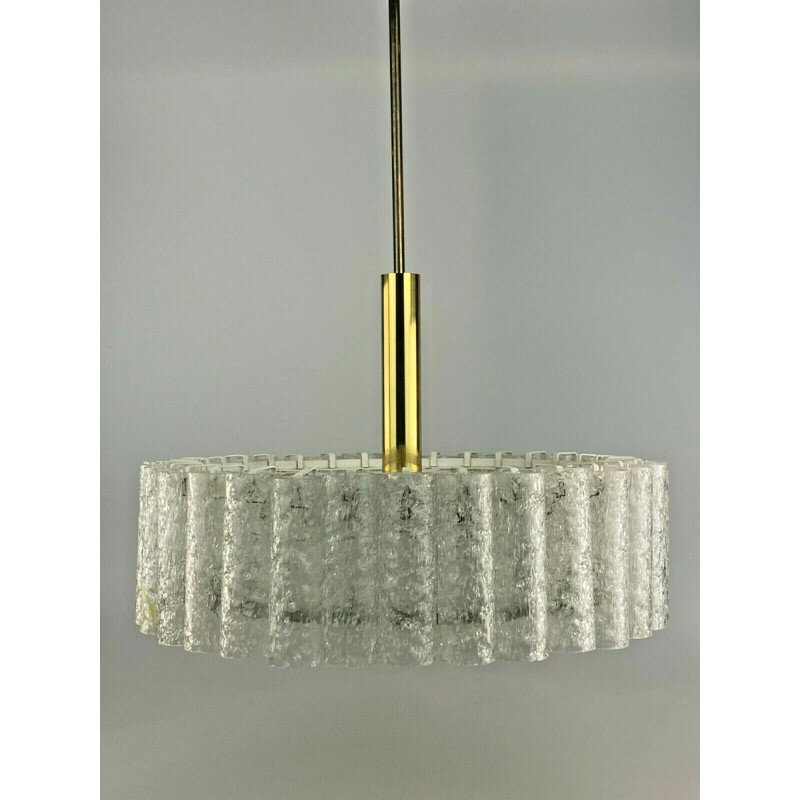 Vintage brass and glass chandelier by Doria, 1960s-1970s