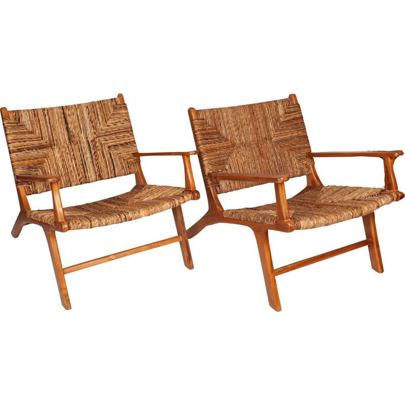 Vintage living room set "Hollywood" model in teak wood by Olivier de Schrijver, 1990s