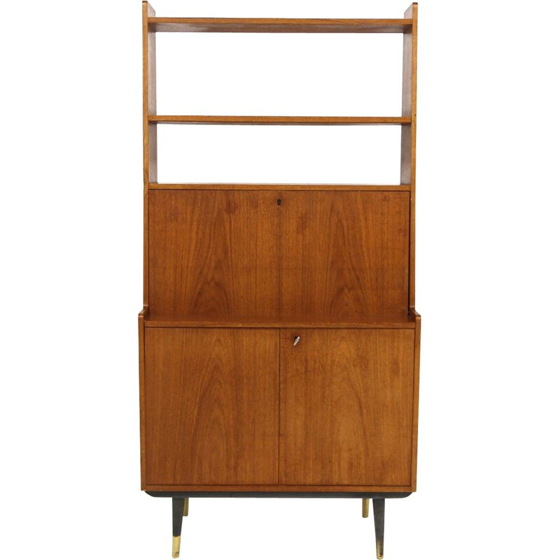 Vintage teak and beech secretary by Bränntorps, Sweden 1960