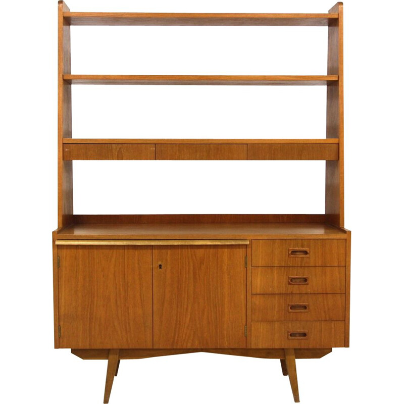 Vintage bureau in teak en beuken, Zweden 1960