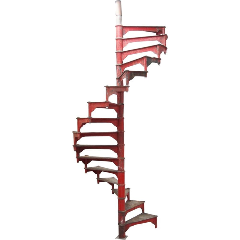 Vintage cast iron spiral staircase, Sweden 1900