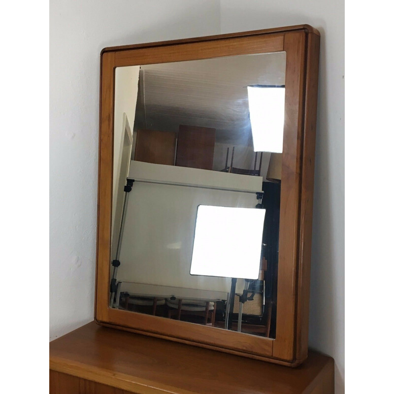 Mid century teak chest of drawers with mirror, Denmark 1960s-1970s