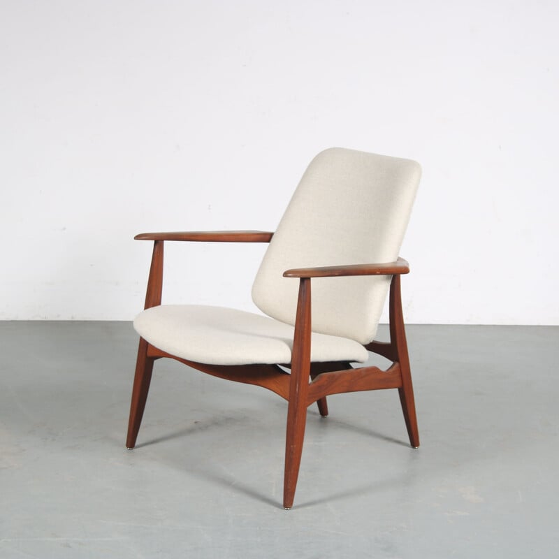 Tolga" vintage teakhouten fauteuil van Louis Van Teeffelen voor Wébé, Nederland 1950