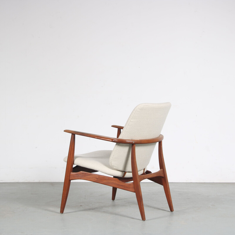 Vintage teak wood "Tolga" armchair by Louis Van Teeffelen for Wébé, Netherlands 1950s