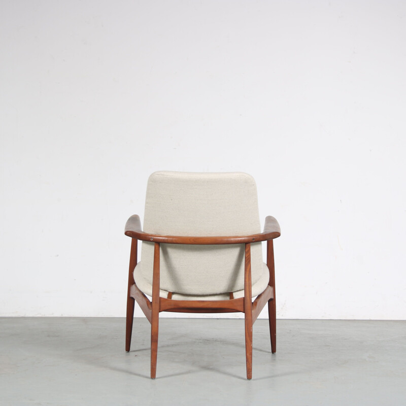 Vintage teak wood "Tolga" armchair by Louis Van Teeffelen for Wébé, Netherlands 1950s