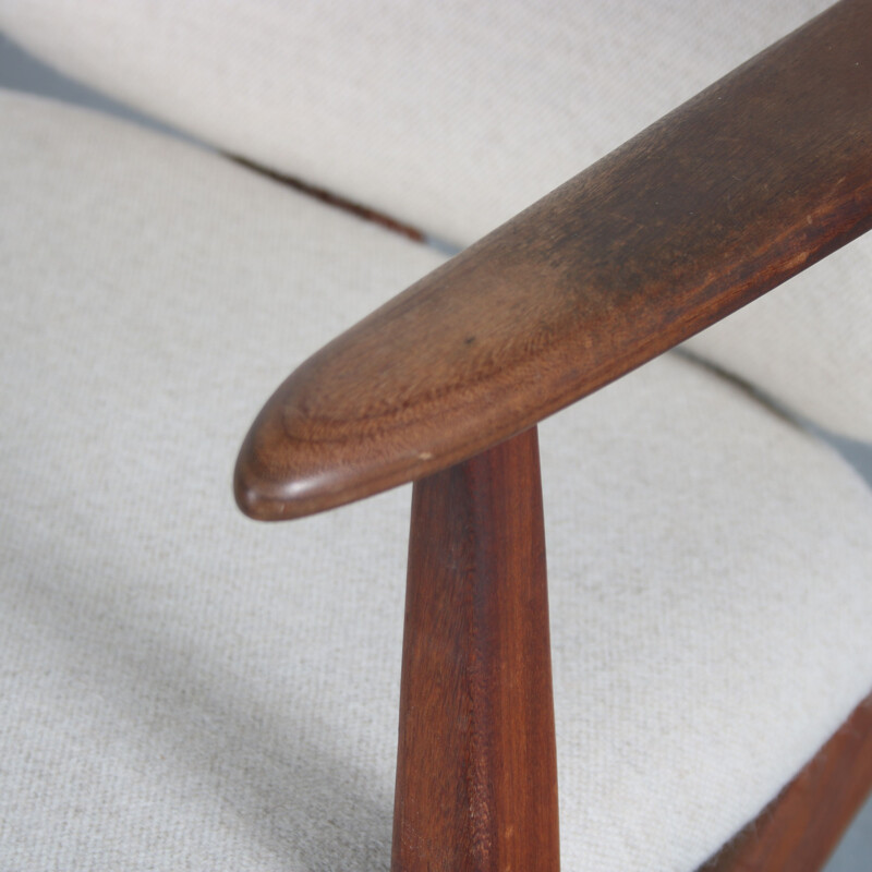 Vintage teak wood "Tolga" armchair by Louis Van Teeffelen for Wébé, Netherlands 1950s