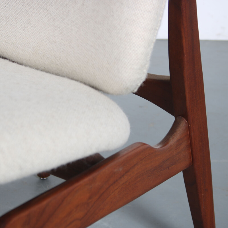 Vintage teak wood "Tolga" armchair by Louis Van Teeffelen for Wébé, Netherlands 1950s