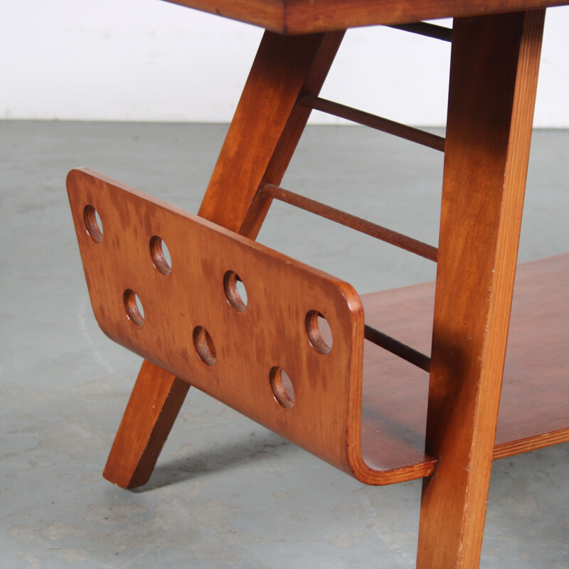 Vintage coffee table in birch plywood by Prof. Lutjens for De Boer Gouda, The Netherlands 1950