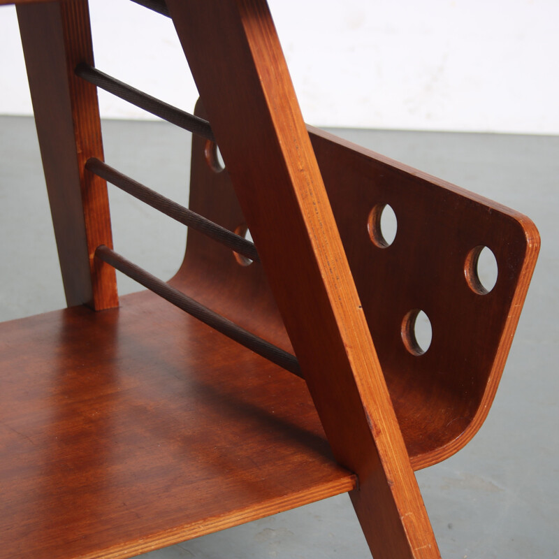 Vintage coffee table in birch plywood by Prof. Lutjens for De Boer Gouda, The Netherlands 1950