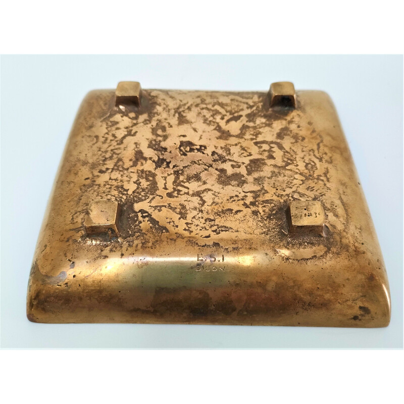 Vintage gilt bronze ashtray by Alfieri Gardone for Jacques Lauterbach, 1960s-1970s
