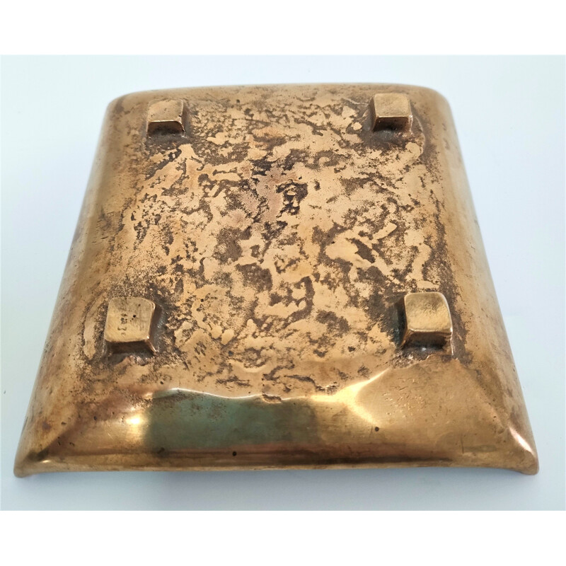Cenicero vintage de bronce dorado de Alfieri Gardone para Jacques Lauterbach, 1960-1970