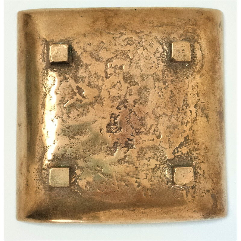 Vintage gilt bronze ashtray by Alfieri Gardone for Jacques Lauterbach, 1960s-1970s