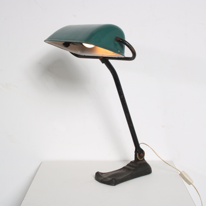 Vintage-Schreibtischlampe aus emailliertem Metall, 1930