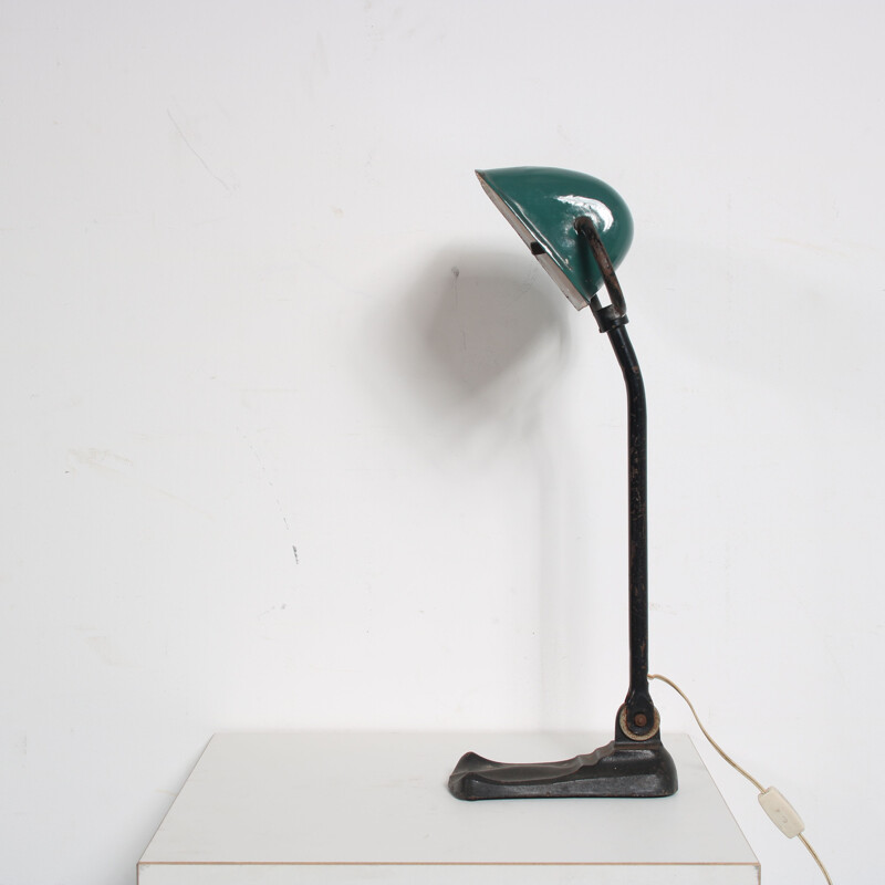 Vintage enameled metal desk lamp, 1930s