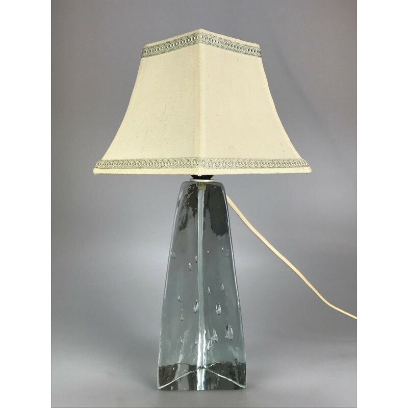 Vintage table lamp in glass, 1960-1970s