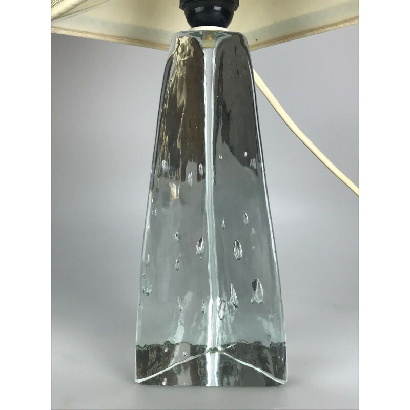 Vintage table lamp in glass, 1960-1970s