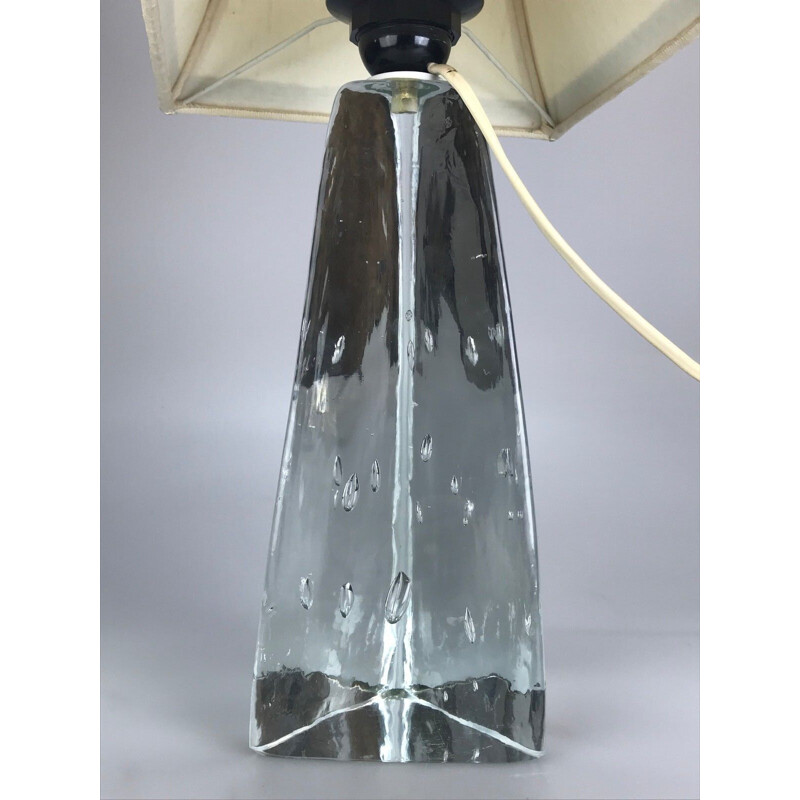 Lampe de table vintage en verre, 1960-1970