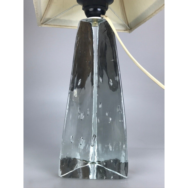 Vintage table lamp in glass, 1960-1970s