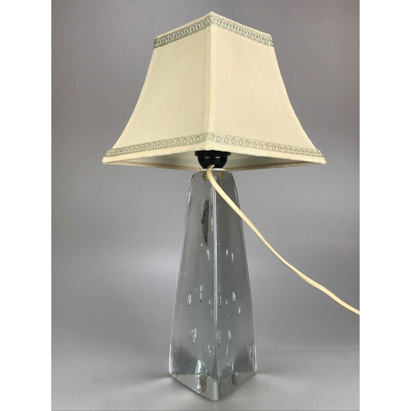 Vintage glazen tafellamp, 1960-1970