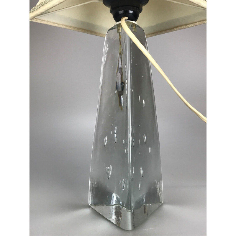 Lampe de table vintage en verre, 1960-1970