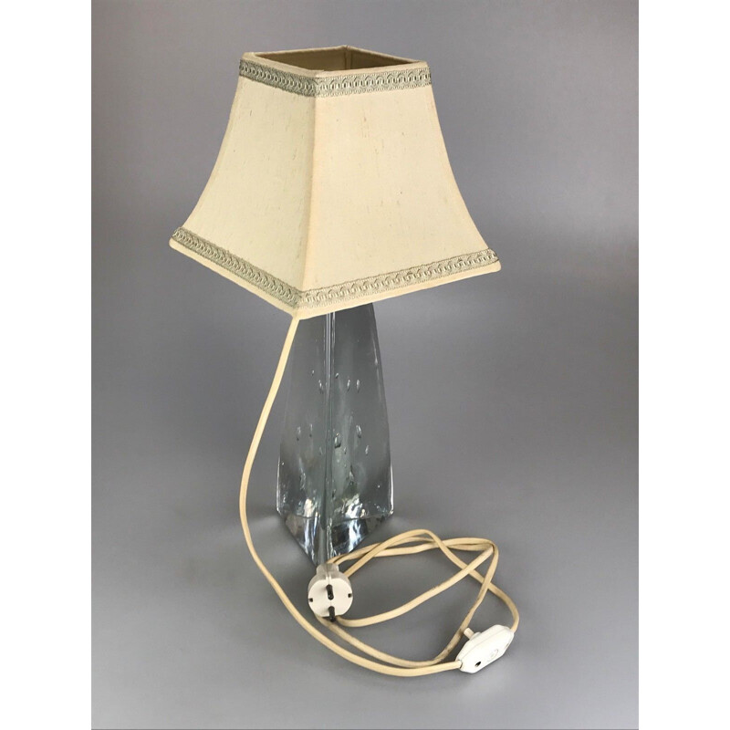 Lampe de table vintage en verre, 1960-1970