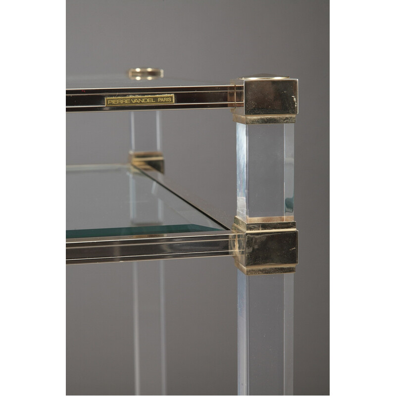 Mid-century plexiglas and metal desk, Pierre Vandel - 1970s