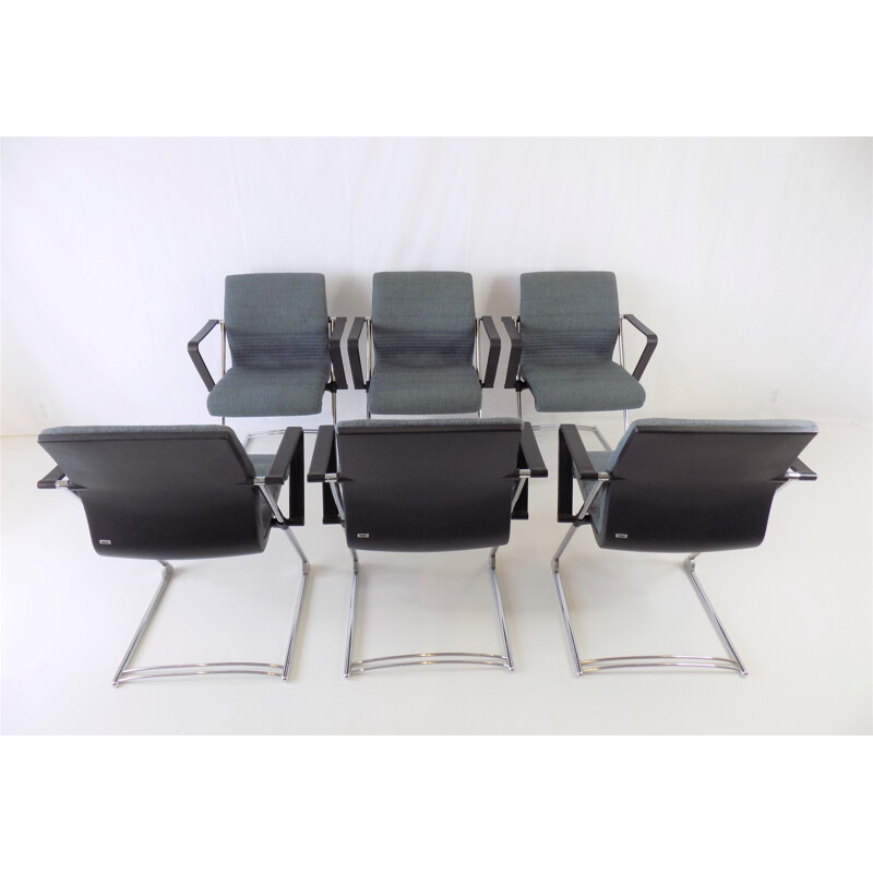 Conjunto de 6 cadeiras de conferência Drabert Z vintage do Prof. Hans Ullrich Bitsch