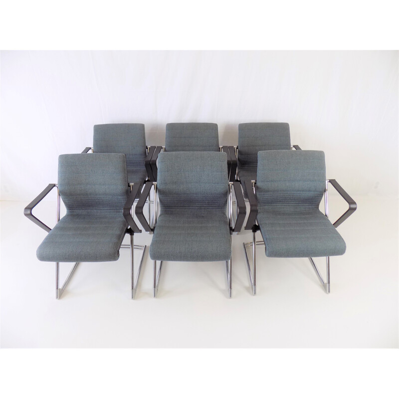 Set of 6 vintage Drabert Z conference dining chairs by Prof. Hans Ullrich Bitsch