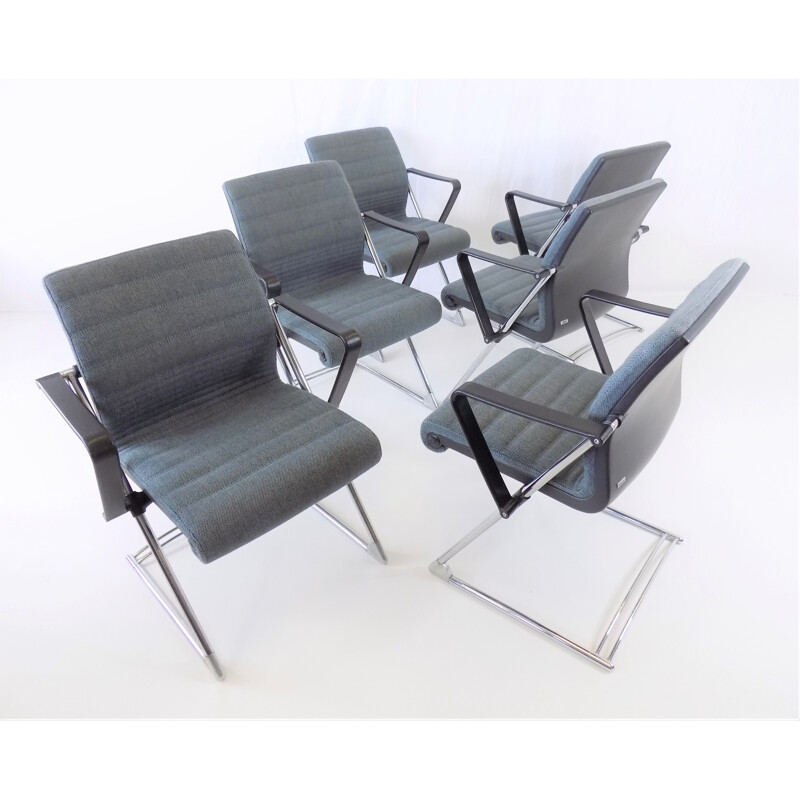Set of 6 vintage Drabert Z conference dining chairs by Prof. Hans Ullrich Bitsch